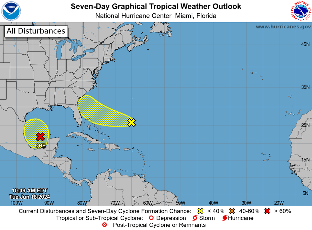 Environmental conditions are expected to be conducive for gradual development of this storm which is expected to move slowly northward or northwestward.