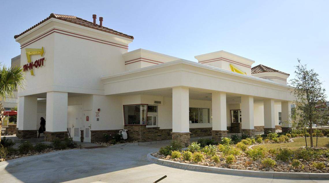 Exterior photo of the In-N-Out Burger, 2900 West Seventh Street, Fort Worth.