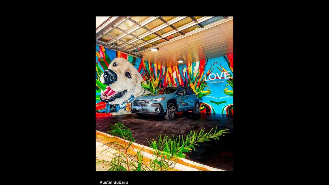 Austin Subaru’s Facebook cover photo featuring Rally’s face