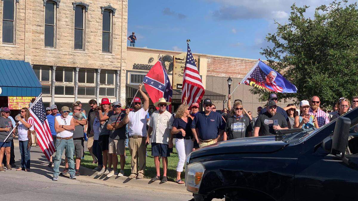 Protesters demanding a Confederate soldier statue be removed clashed with counter-protesters in Weatherford on Saturday, July 25.