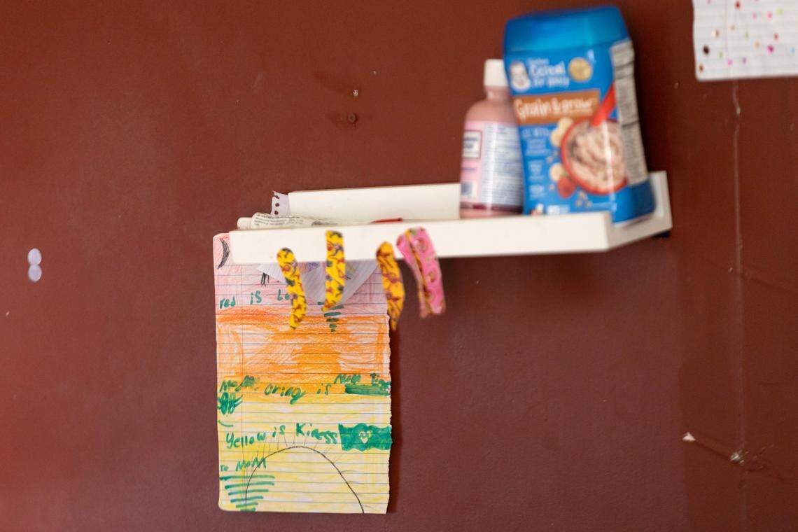 Inside of the shed identified as the last known residence of Noel Rodriguez-Alvarez, 6, built behind a home in Everman, Texas, on Tuesday, March 28, 2023. Noel has not been seen since November 2022, and police thoroughly searched the home during their investigation.