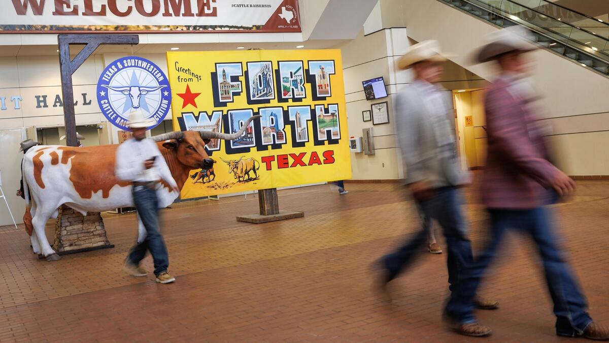 Attendees at the Cattle Raisers Expo and Convention on Friday, April 11, 2025, in Fort Worth.