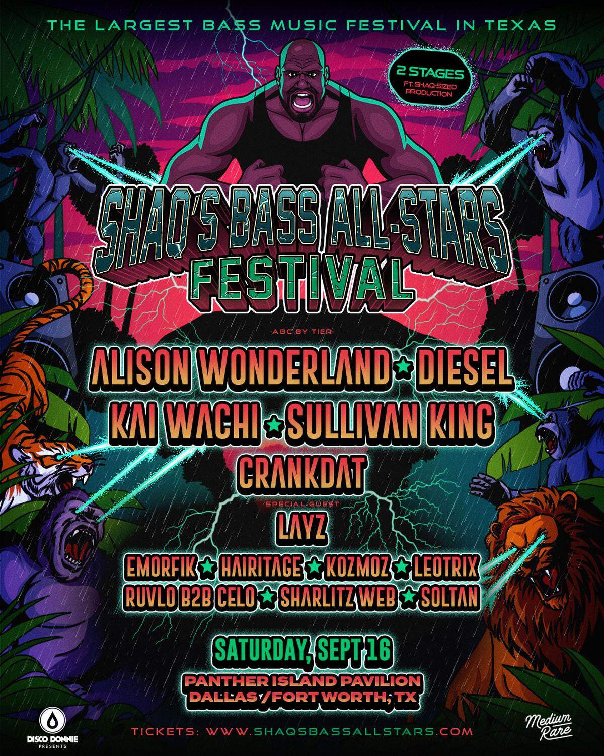 The poster for Shaq’s Bass All Stars Festival in Fort Worth.