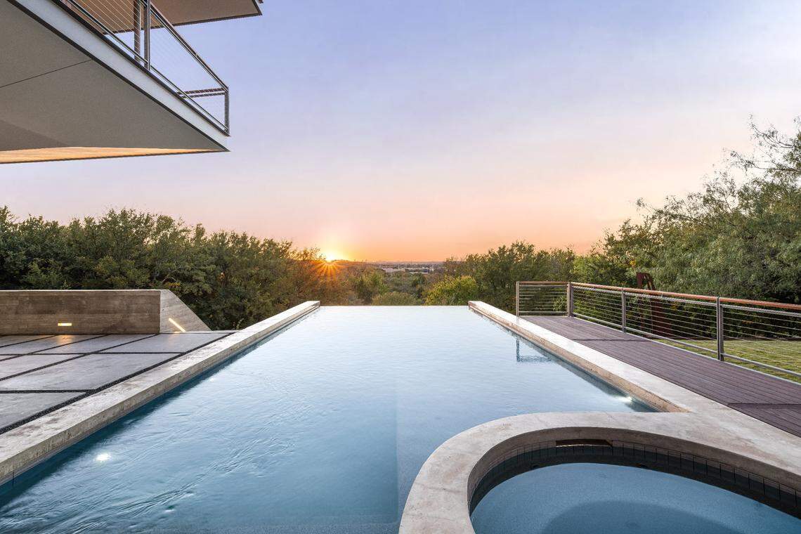 Pool views from the one-acre lot in Fort Worth, Texas.