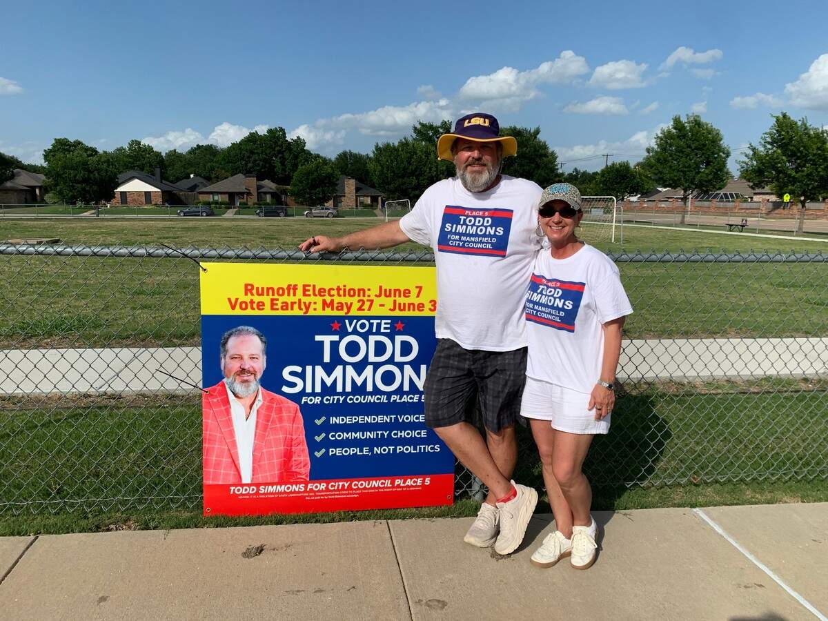 In a June 3 runoff election Todd Simmons faced off against Melisa Perez for the Mansfield City Council Place 5 seat.