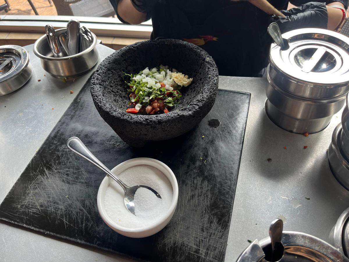 If you order the guacamole starter, Mi Dia employees prepare the dip right in front of your eyes on their guac cart, and allow you to customize add ins.