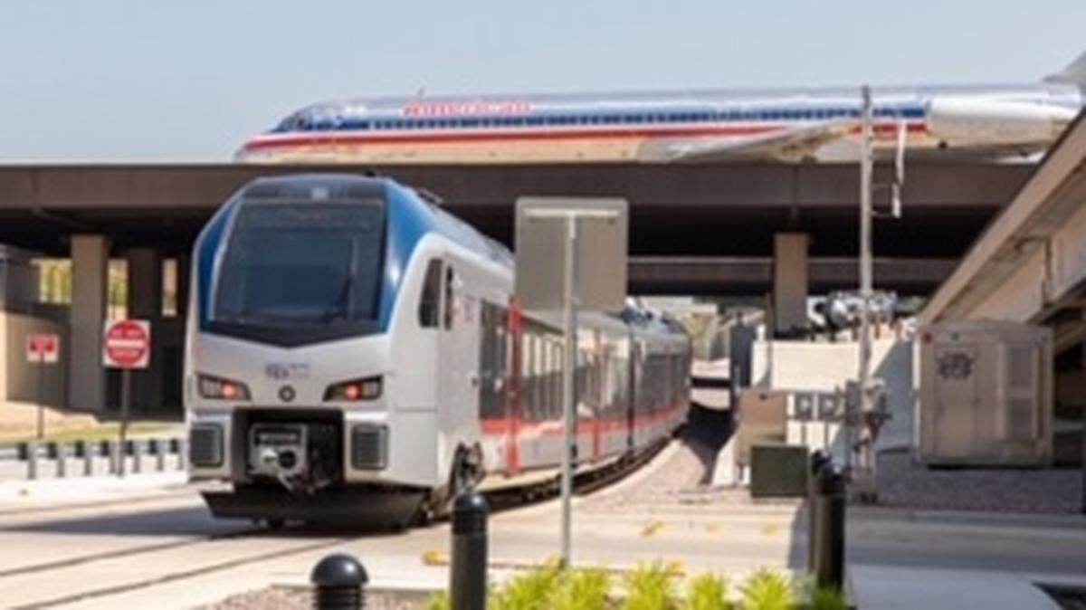 An archive photo of a TEXRail train at DFW Airport. A TEXRail train was involved in an accident that injured a pedestrian Monday, June 16, in North Richland Hills, authorities said.