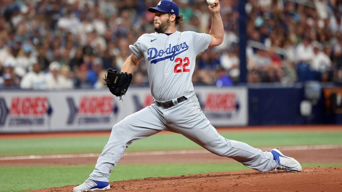 Los Angeles Dodgers starting pitcher Clayton Kershaw (22) throws a pitch against the Tampa Bay Rays at Tropicana Field. The Highland Park alumni disagreed with the Dodgers decision to honor an LGBTQ+ group.