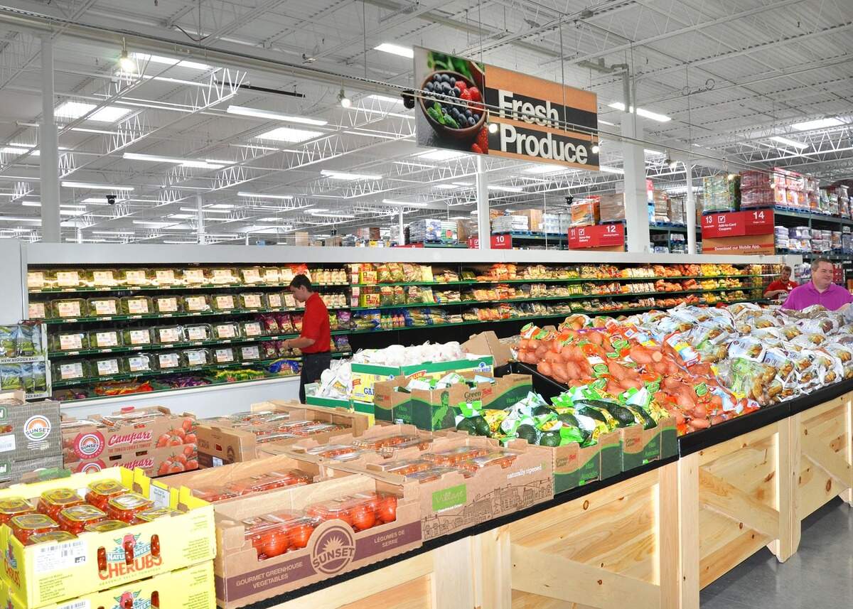 An interior view of a BJ’s Wholesale Club.