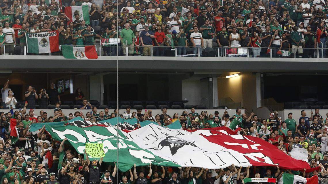 Fans filled AT&T stadium for a soccer game between Mexico and Ecuador in 2019. 

