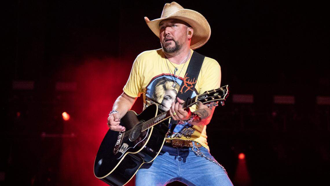 FILE - Jason Aldean performs during CMA Fest 2022 in Nashville, Tenn., on June 9, 2022. Country Music Television removed Aldean’s music video for the newly released single “Try That in a Small Town.” (Photo by Amy Harris/Invision/AP, File)