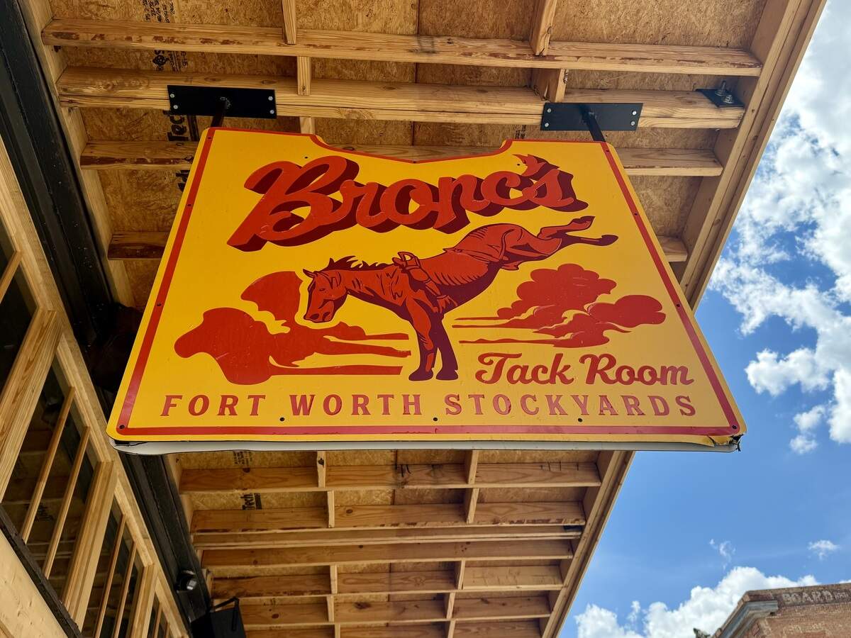Bronc’s is a grill and bar in the Fort Worth Stockyards with a simple, affordable menu upstairs and a bar downstairs, as seen July 4, 2026.