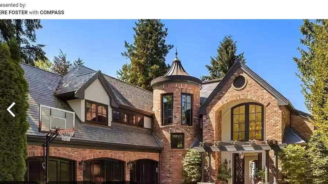 The exterior of the $28 million home in Hunts Point, Washington.