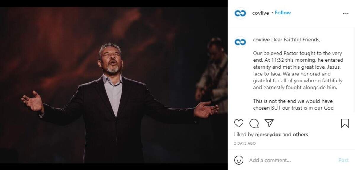 Ricky Texada, beloved senior pastor at Covenant Church in North Texas, died Monday at the age of 57 from COVID-19.