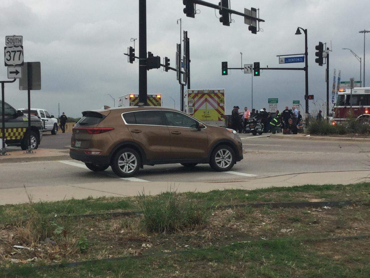 Fort Worth police are at the scene of a crash site at North Loop 820 and Denton Highway.