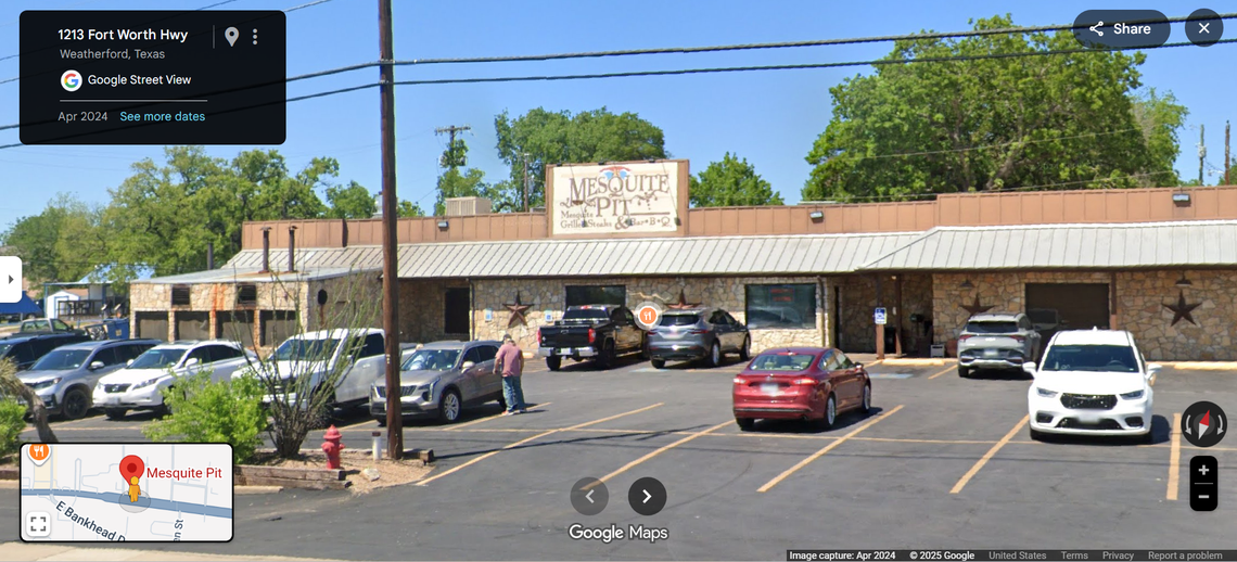 Mesquite Pit in Weatherford at 1201 Fort Worth Highway.