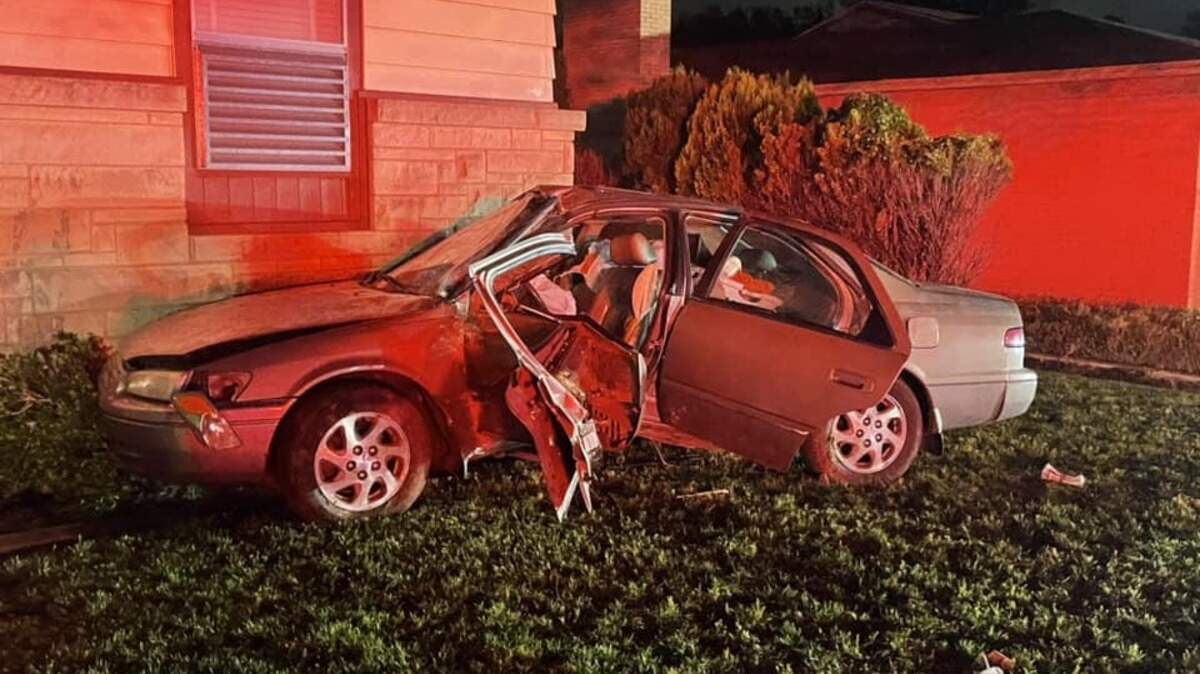 Three people were injured and one was arrested after a suspect vehicle hit a house in a River Oaks police chase Thursday morning, May 11, 2023.