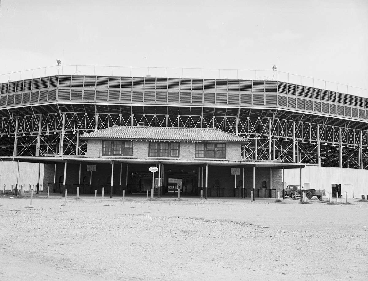 LaGrave Field, shown here in 1946, was built in 1926 and replaced Panther Park, where the Black Cats, of the Texas-Oklahoma-Louisiana Negro Baseball League, and the Fort Worth Cats Minor League Baseball team played.