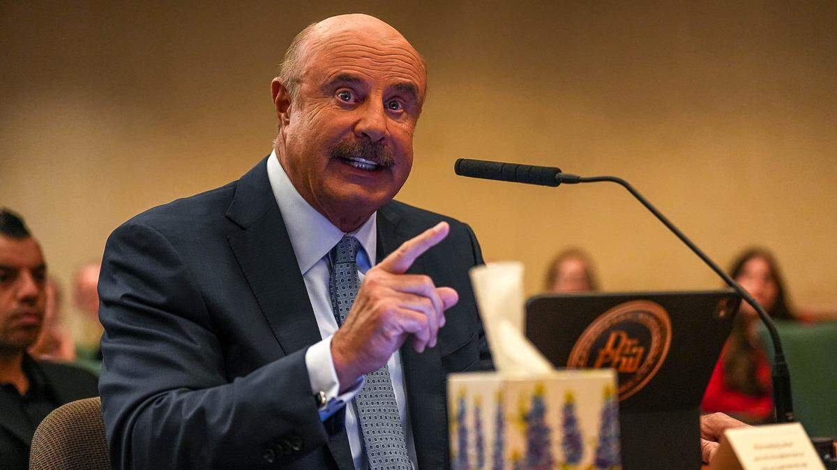 Dr. Phil McGraw testifies to the Texas House of Representatives Committee on Judiciary and Civil Jurisprudence on the trial of Robert Roberson in the Capitol Extension on Monday, Oct. 24, 2024.