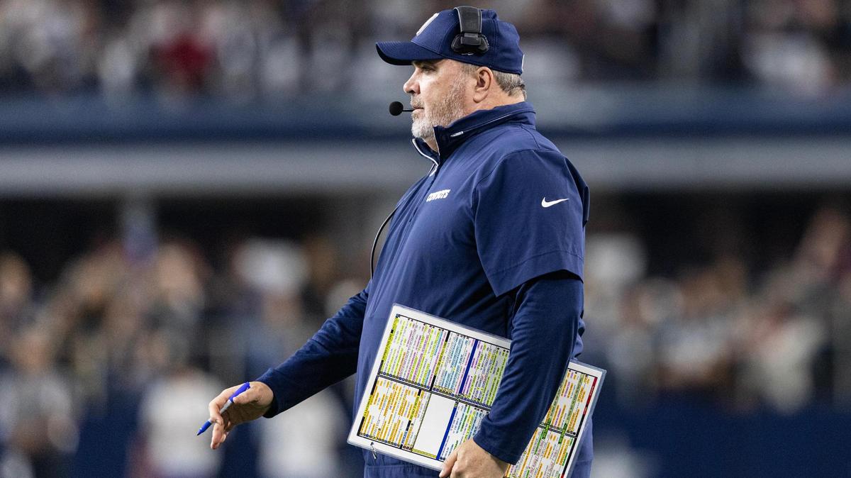 Cowboys Head Coach Mike McCarthy walks on the field during a timeout in the second quarter of an NFL game between the Dallas Cowboys and the Houston Texans at AT&T Stadium in Arlington on Monday, Nov. 18, 2024.