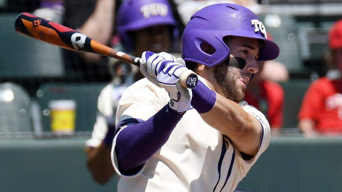 TCU's A.J.  Balta, in action during a game against Texas Tech on April 29, hit a solo home run in Thursday's 3-2 loss to Texas in Austin.
