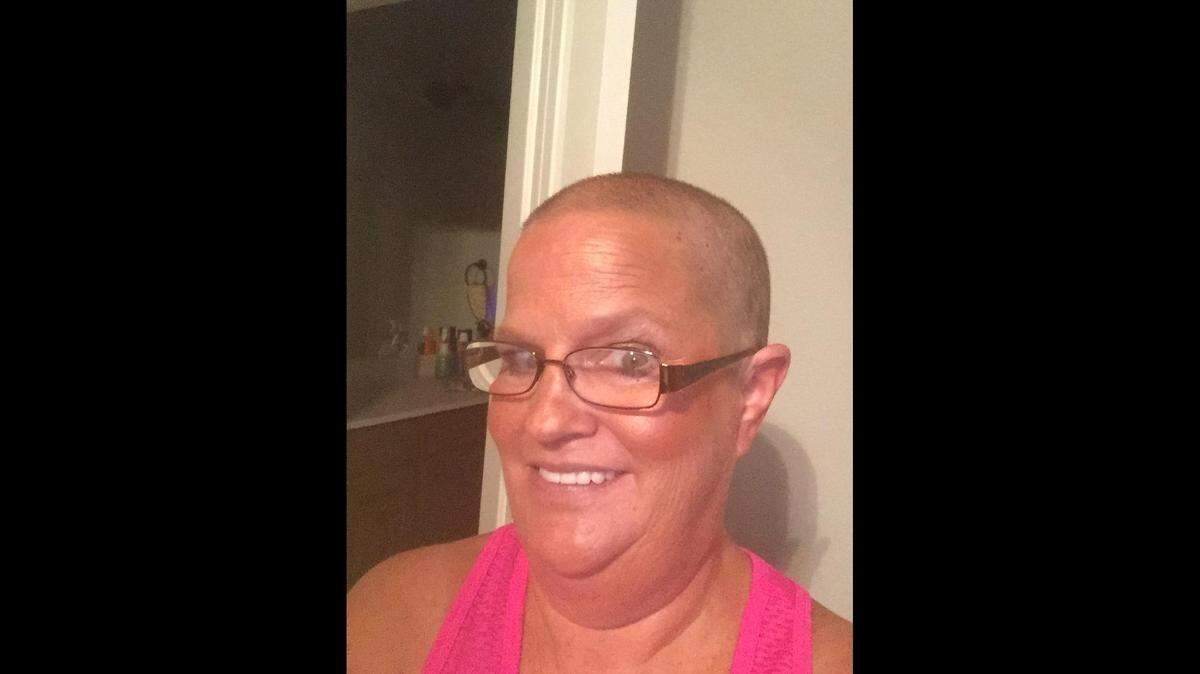 Azle resident Jeri Geary, 64, has shaved her head as part of her unending drive to bring awareness to childhood cancer.