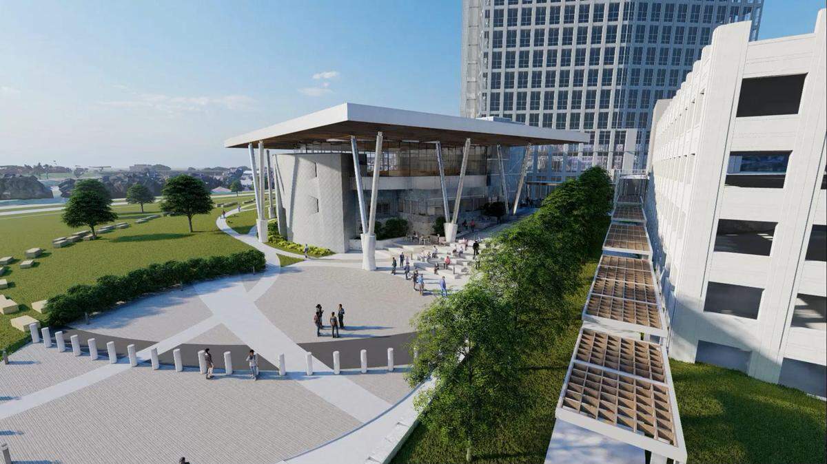 A view of the city of Fort Worth's new city hall building. 