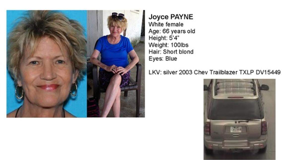 The Grapevine Police Department is asking for the public’s help in finding Joyce Payne, 66, who has been missing since Friday.
