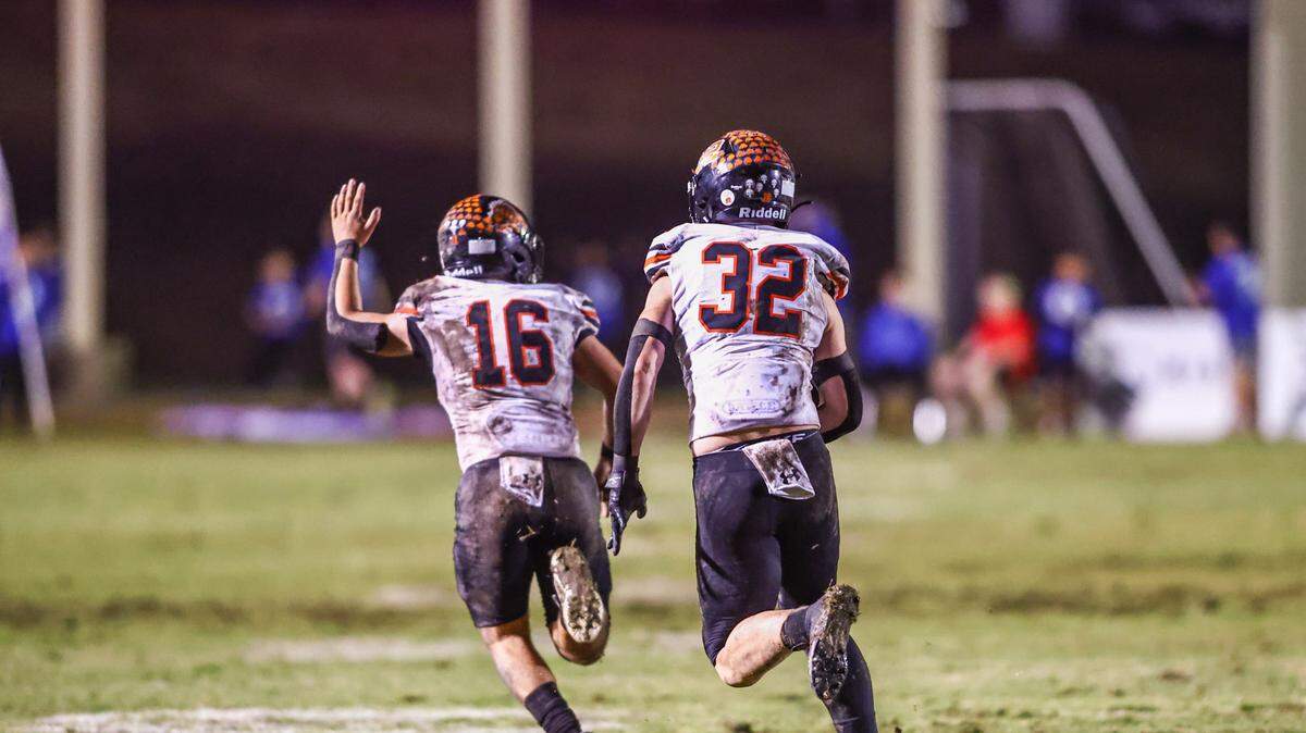 Springtown’s Darren Sweely (32) returns an interception during the Friday, Nov. 1 game at Decatur. Special to the Star-Telegram / Tom Marvin