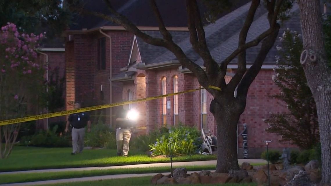 A husband reported to police in Pasadena, Texas, that he and his wife were sleeping in bed when he woke up to gunfire.