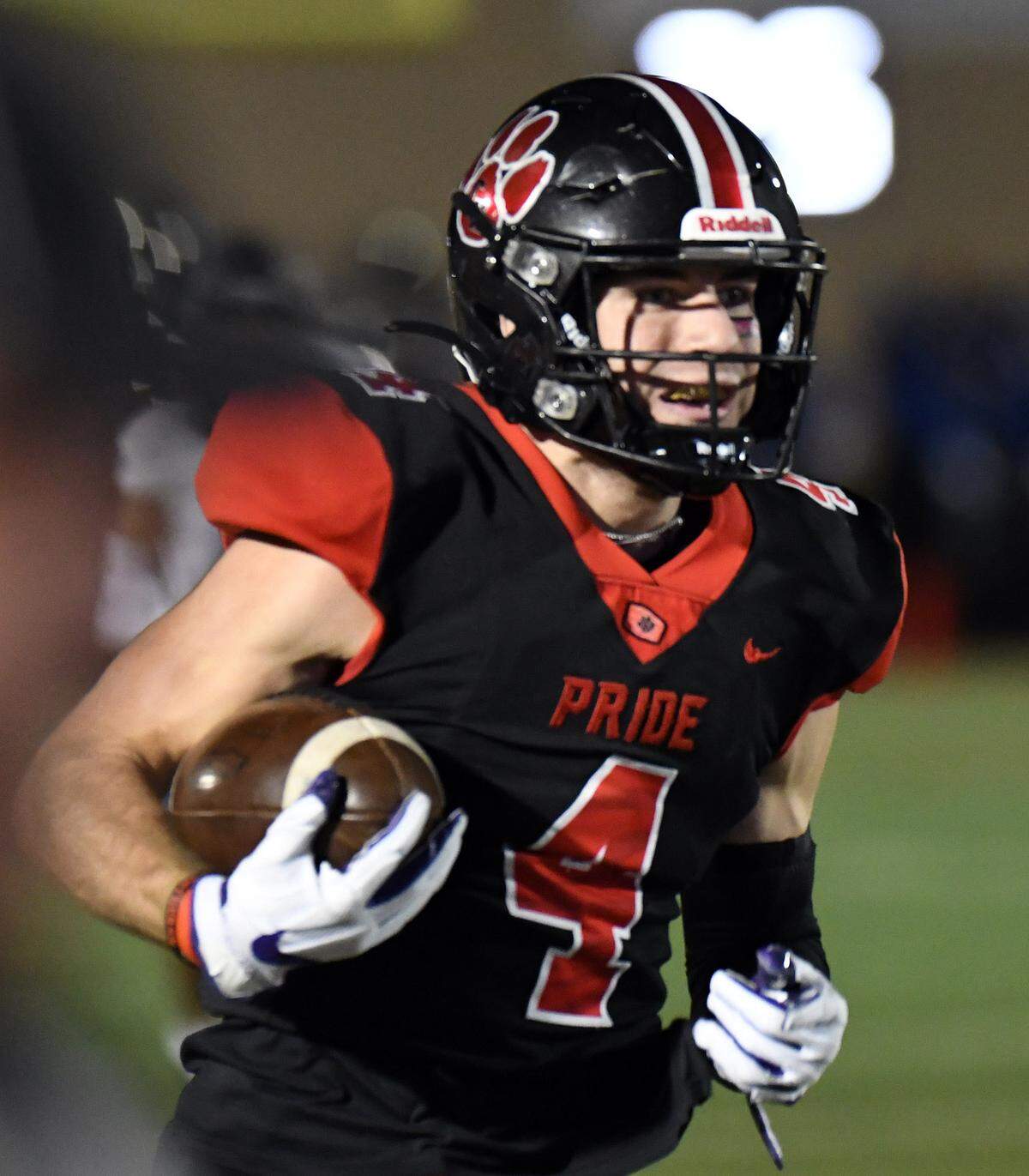Colleyville Heritage’s Hogan Wasson takes a Mansfield Summit’s punt in for a touchdown to take a 28-14 lead in the second quarter of their district 4-5A Division 1 football game Friday, October 15, 2021 at Mustang-Panther Stadium in Grapevine, Texas. Colleyville went on to win 35-34. Special/Bob Haynes