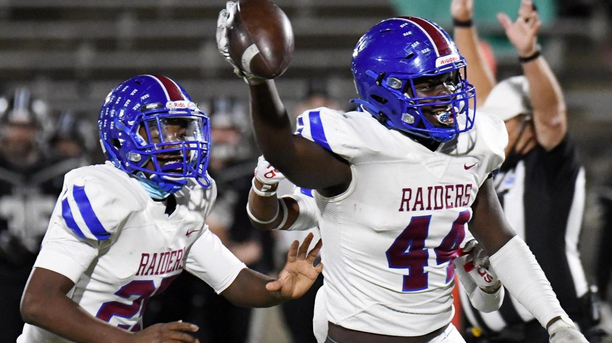 Southwest’s Phillip Bradford Jr. right, celebrates recovering a Canyon Randall fumble in the second quarter of their Division 2-5A Bi-District Play-off football game Friday, December 11, 2020 at Clark Stadium in Fort Worth, Texas. Special/Bob Haynes