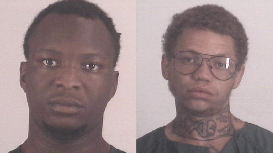 Blake Edward Taylor, left, and Desmond J. Wells are accused of trying to rob the Veritex Bank at 2424 Merrick St., on July 19. They shot three women, according to federal court documents.