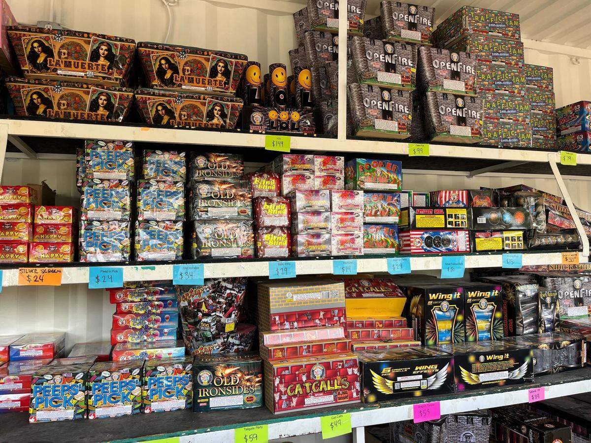 Some selection at Burleson Fireworks Farm on June 24, 2025.