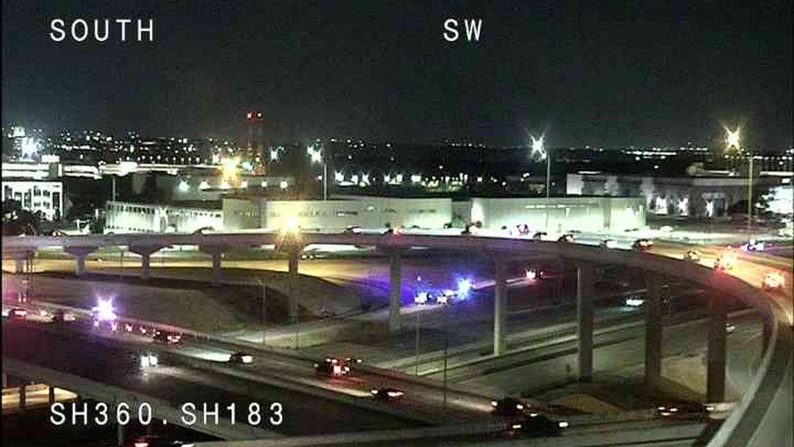 A driver was critically injured when a car fell off a highway bridge after a crash in Fort Worth on Friday night, police said.