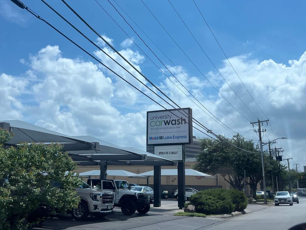 University Car Wash and Oil at 3124 Collinsworth Dr. is tucked behind University Park Village.