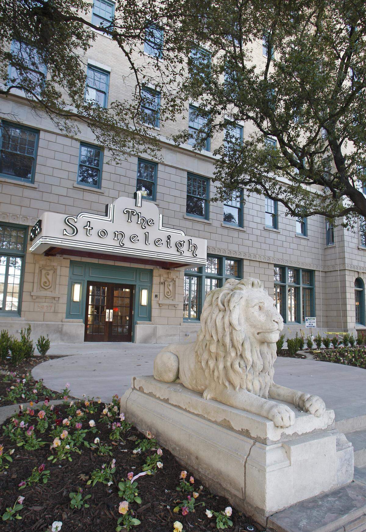 Exterior of the Stoneleigh Hotel, a historic Dallas hotel, on Friday, February 8, 2008.