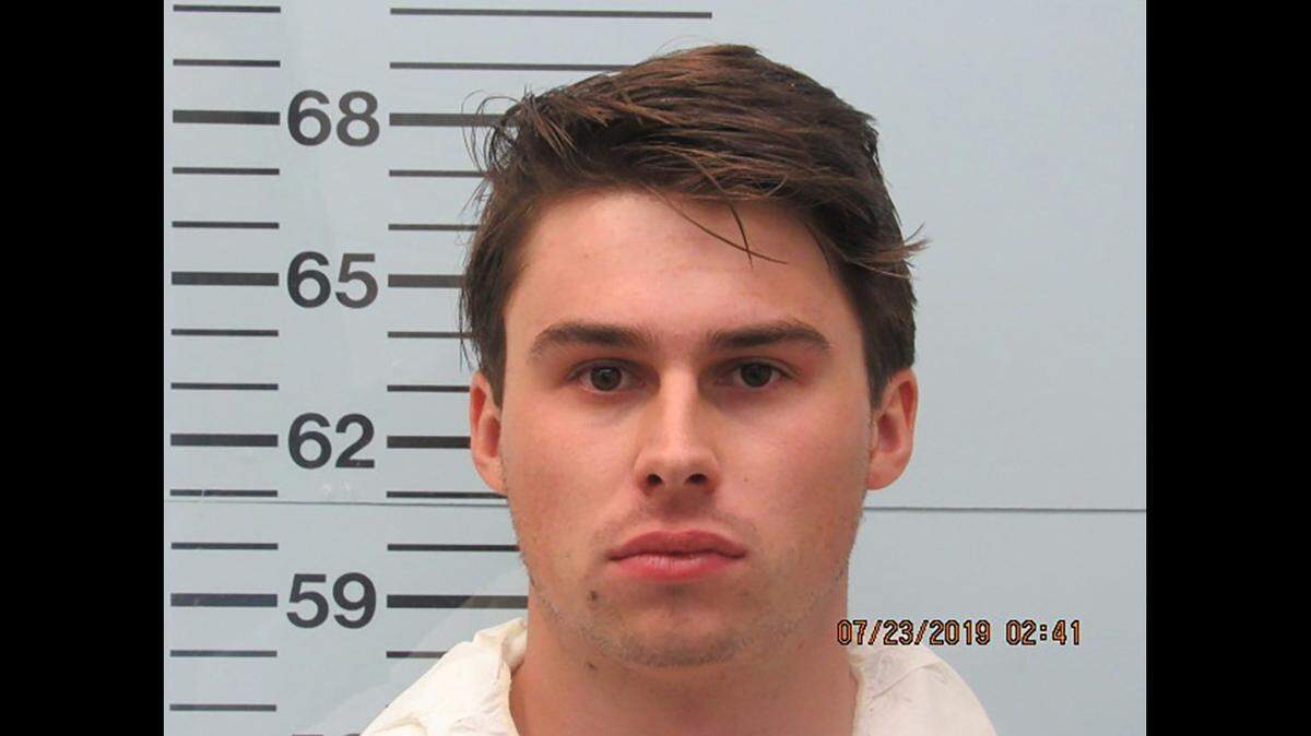 This photo provided by the Lafayette County Sheriff’s Department shows Brandon A. Theesfeld, 22, in Oxford, Mississippi, Tuesday, July 23, 2019.