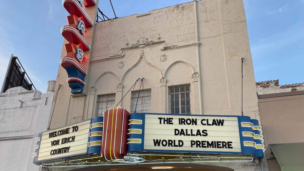 The Texas Theatre hosted “The Iron Claw” world premiere in Dallas on November 8, 2023.