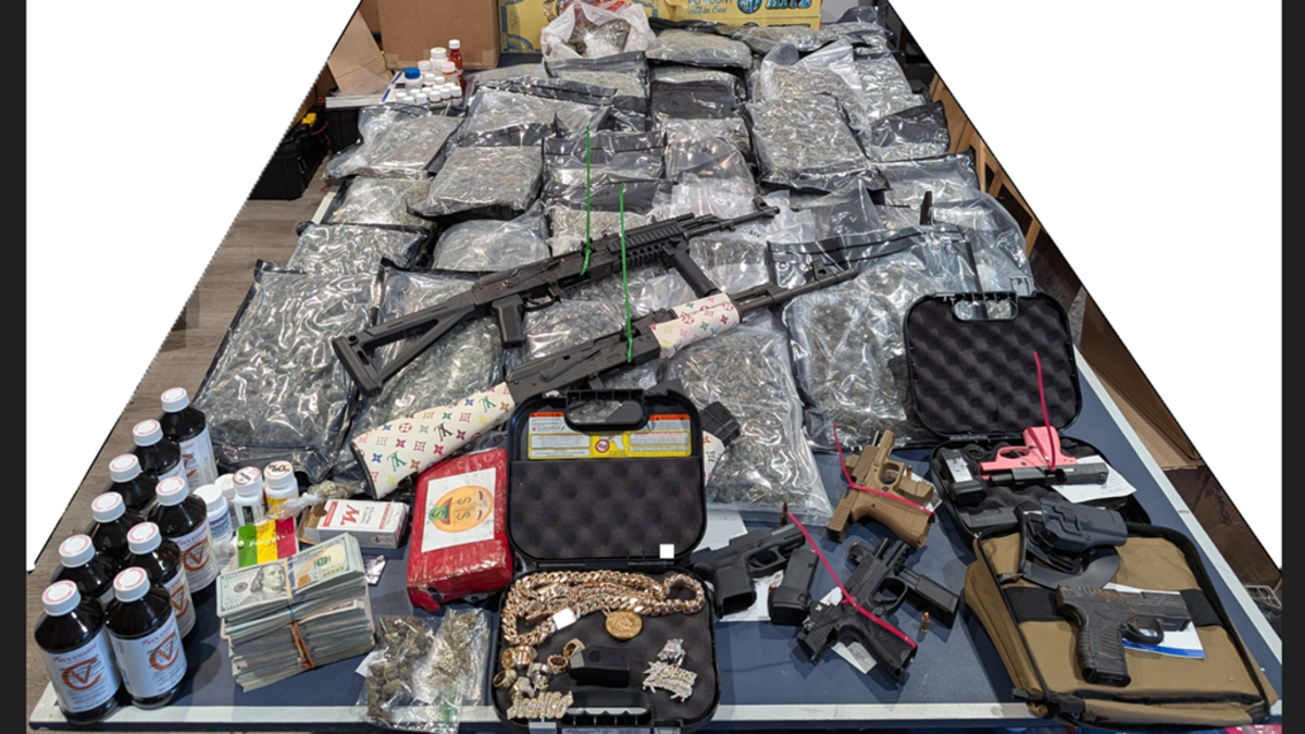 Guns, drugs, firearms, jewelry and cash seized by the FBI Dallas field office during “Operation Spring Cleaning” earlier this year.