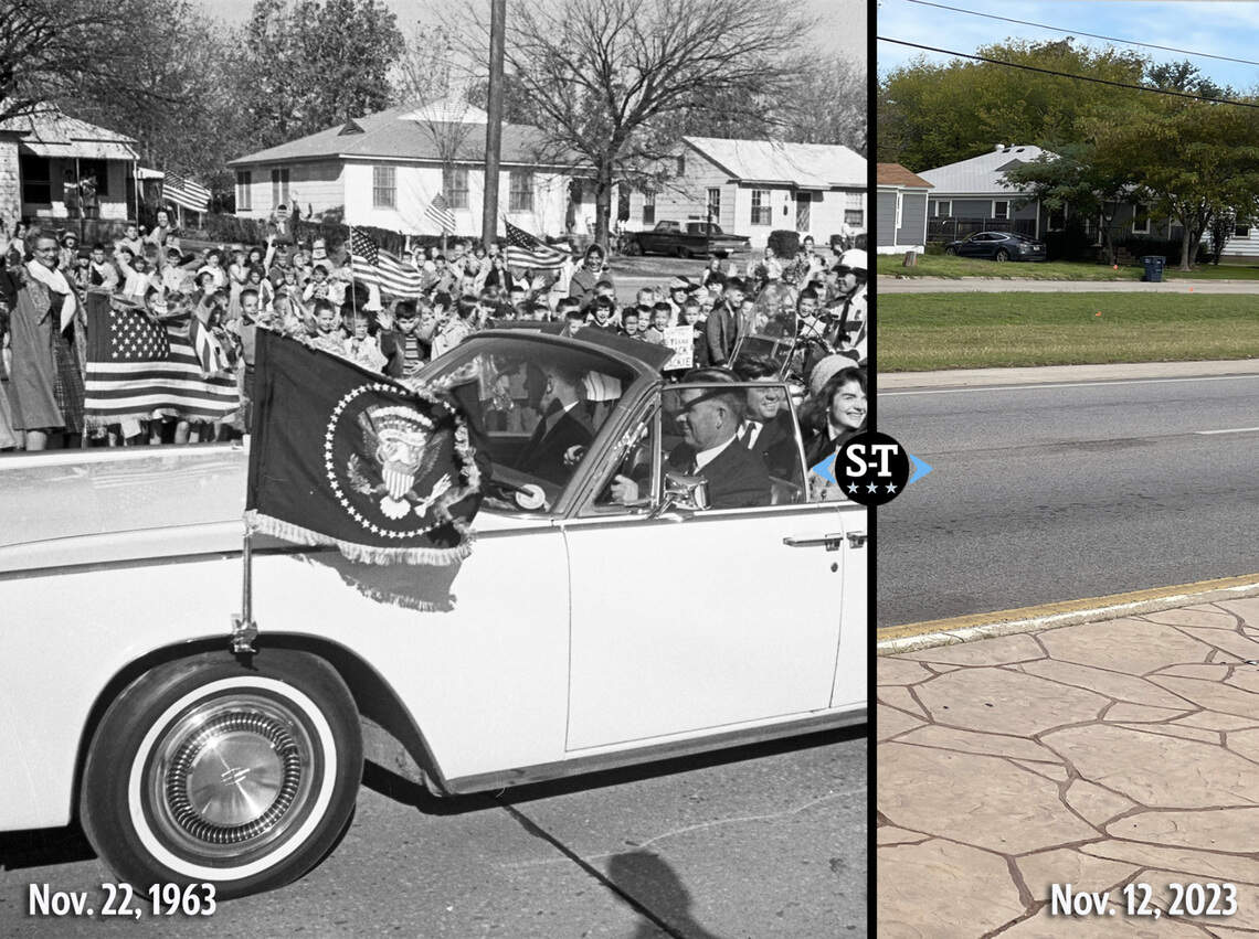 Then vs now JFK photos in Fort Worth on day of assassination