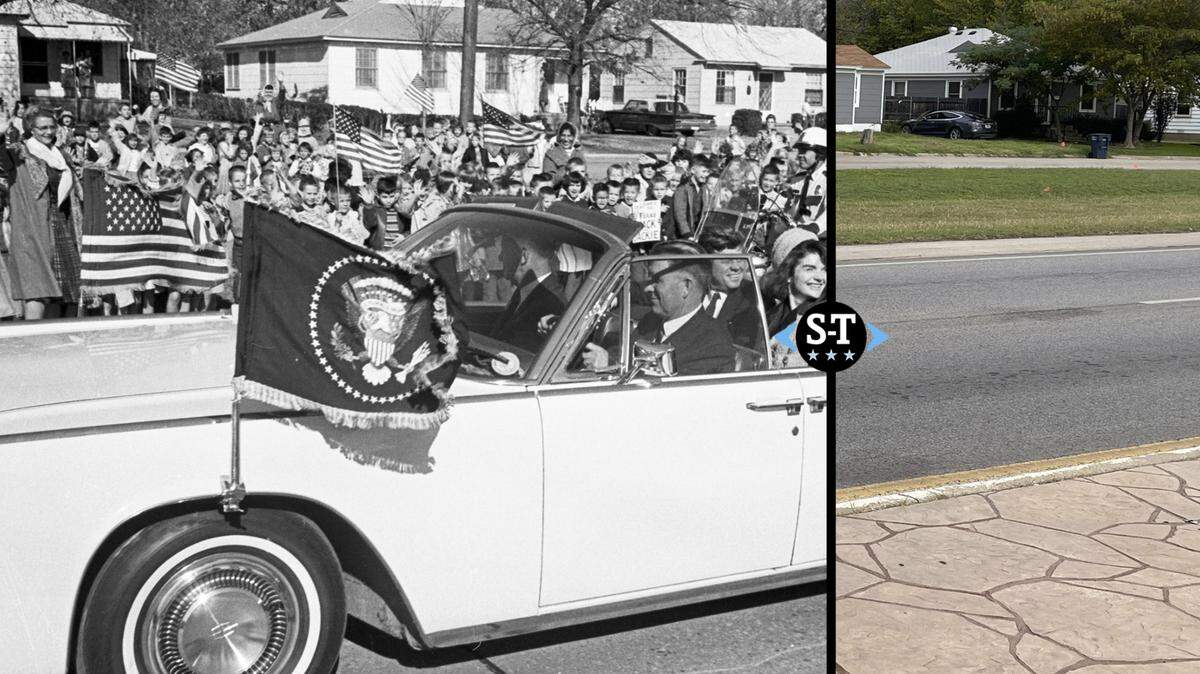 President John F. Kennedy’s motorcade in Fort Worth, Nov. 22, 1963.