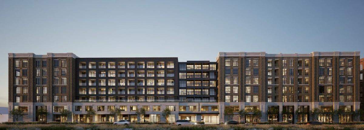 The apartment building will be on the corner of University Drive, pictured here, and Shotts Street. It will include 308 residential units, a restaurant and retail spaces.