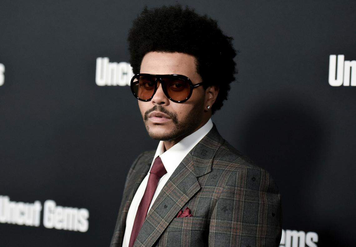 FILE - The Weeknd attends the LA premiere of “Uncut Gems” at ArcLight Hollywood on Wednesday, Dec. 11, 2019, in Los Angeles. (Photo by Richard Shotwell/Invision/AP, File)