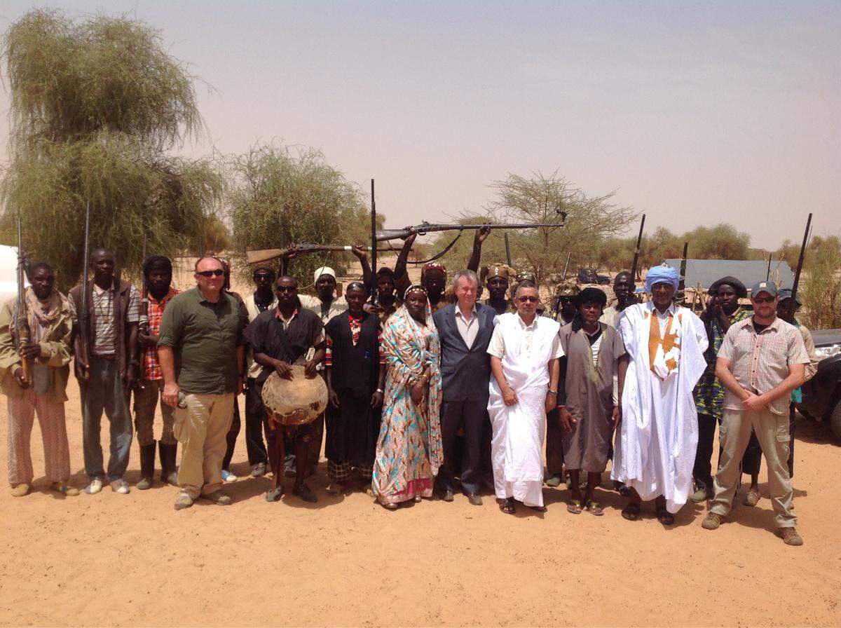 During his previous stint as U.S. Ambassador to the Islamic Republic of Mauritania from 2014-2017, Fort Worth-raised  Larry Andre and his wife met with members of a traditional welcoming committee in Mauritania in 2014.