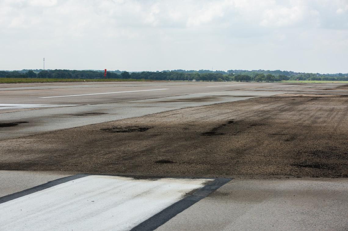 Imperfections on the runway at the Kenneth Copeland Airport make the runway unusable but have plans on restoration in the near future, Wednesday, July 24, 2024.