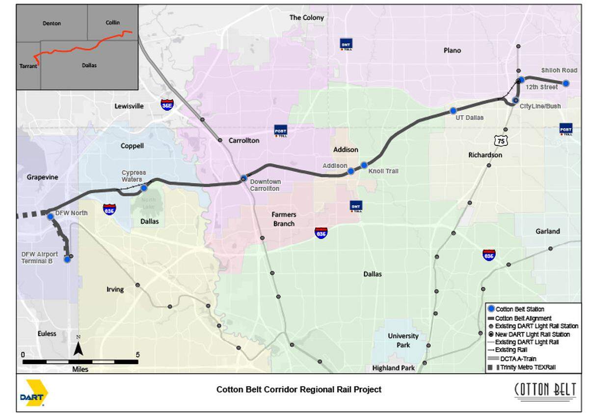 A map of the planned DART Silver Line