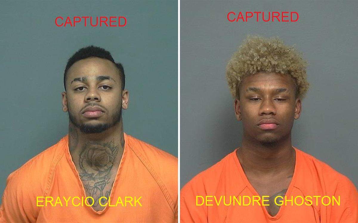 Eraycio Clark, 21 and Devundre Ghoston, 20, were arrested Tuesday in connection with a string of aggravated robberies at North Texas fast-food restaurants