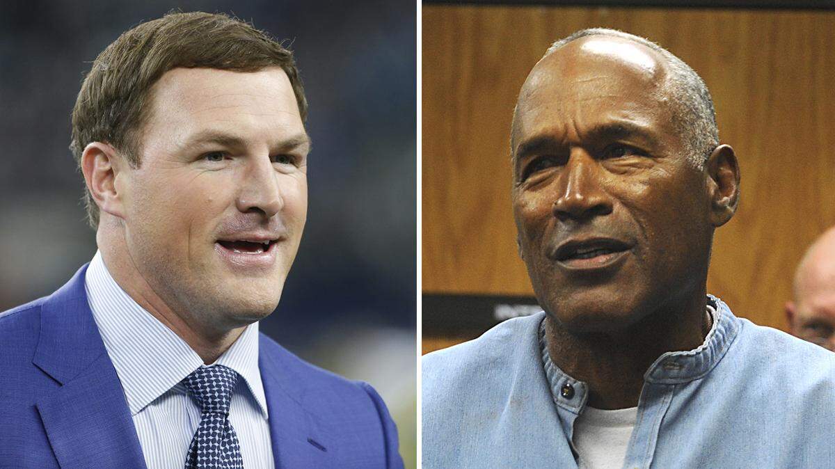 Former Dallas Cowboys tight end Jason Witten and ex-Buffalo Bills running back O.J. Simpson are pictured in this composite photo.