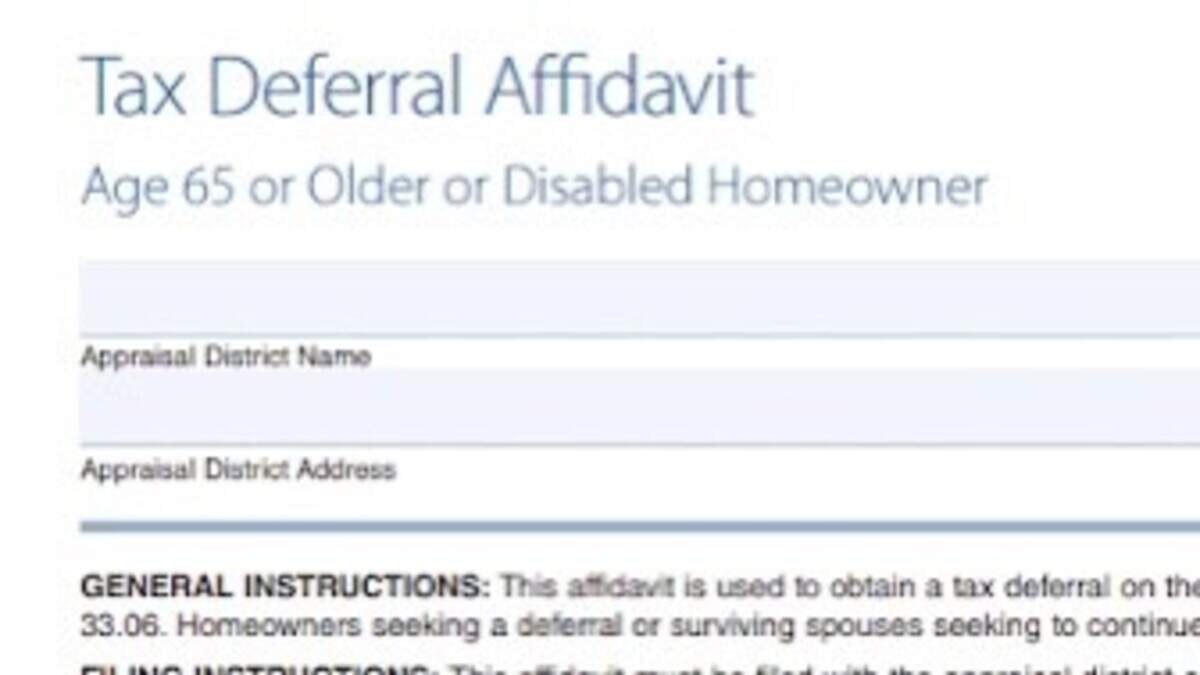 Seniors, Texans with disabilities and Gold Star families can apply to delay taxes.